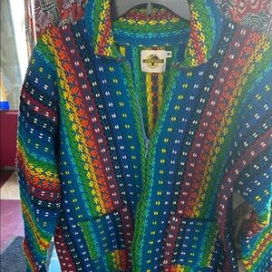 Earth Ragz Multicolor Knit Zip Hoodie - Blue Base